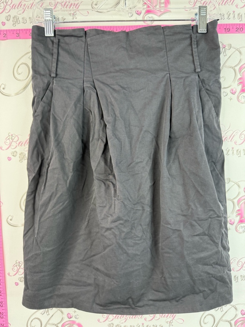 Babaton skirt belt loops pleated Gray Pleated Cotton-Blend Skirt